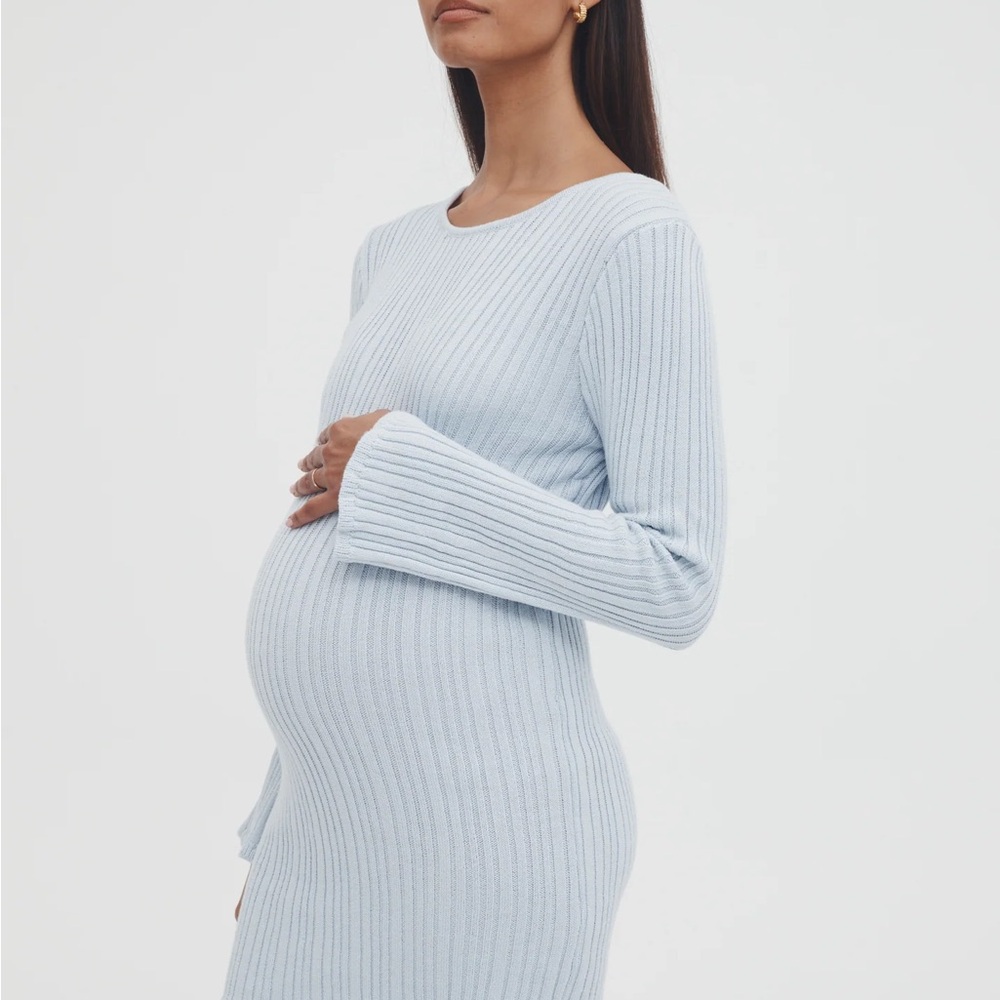 Legoe Heritage Textured Bell Sleeve Dress Powder Blue- Brand New Sz1